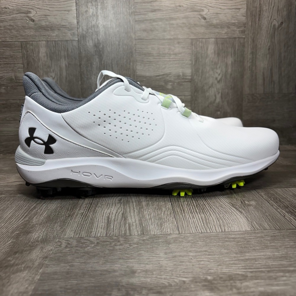 Under Armour HOVR UA Drive Pro S3 Spikeless Golf Shoes White 3026920-100 Sz 9.5